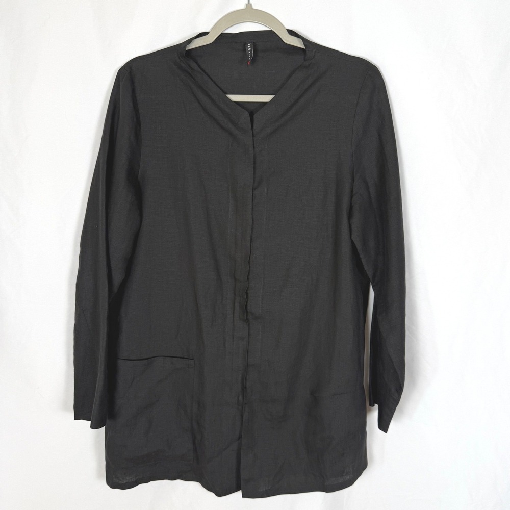 Babette San Francisco 100% European Masters of Linen Zip Jacket Sz M Lagenlook